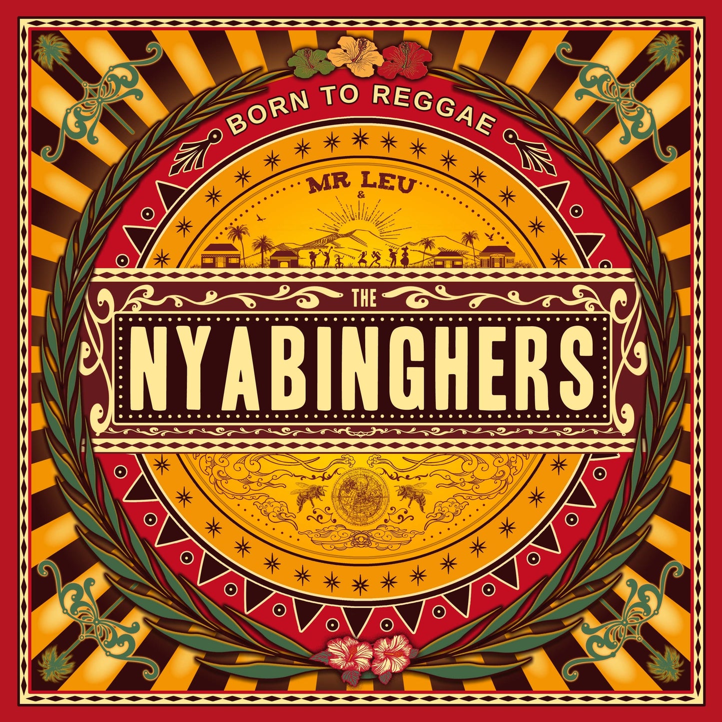 Pochette de : BORN TO REGGAE - MR LEU & THE NYABINGHERS (CD)