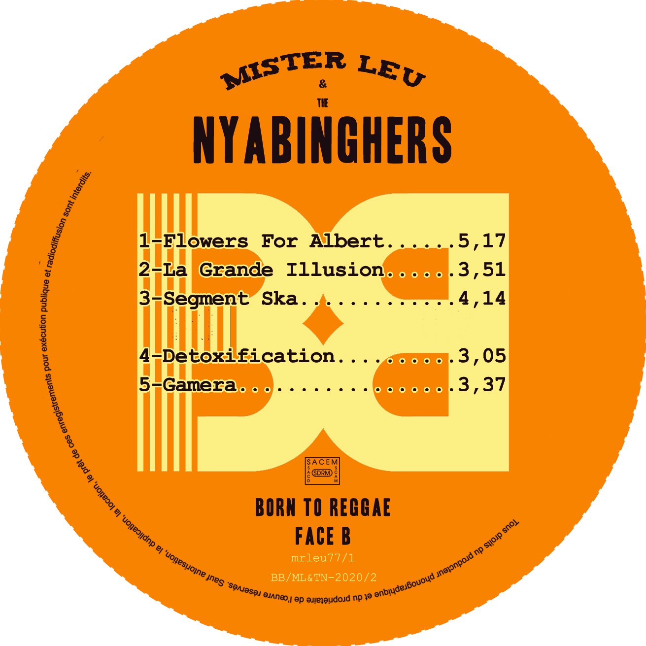 Pochette de : BORN TO REGGAE - MR LEU & THE NYABINGHERS (33T)