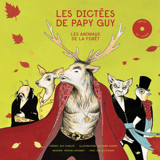 Pochette de : LES DICTÉES DE PAPY GUY : LES ANIMAUX DE LA FORET - PAPY GUY (LIVRE CD)
